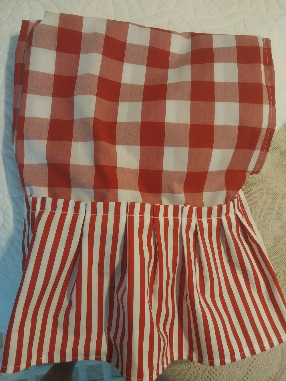 Cozy Red Gingham Kitchen Curtain Panel Set - Custom Made